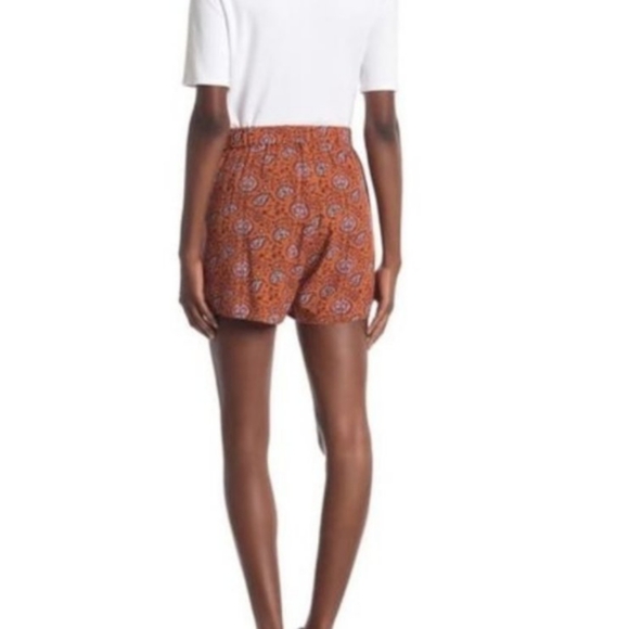 Madewell Drapey Shorts Paisley Brown Sz.L - Picture 2 of 6